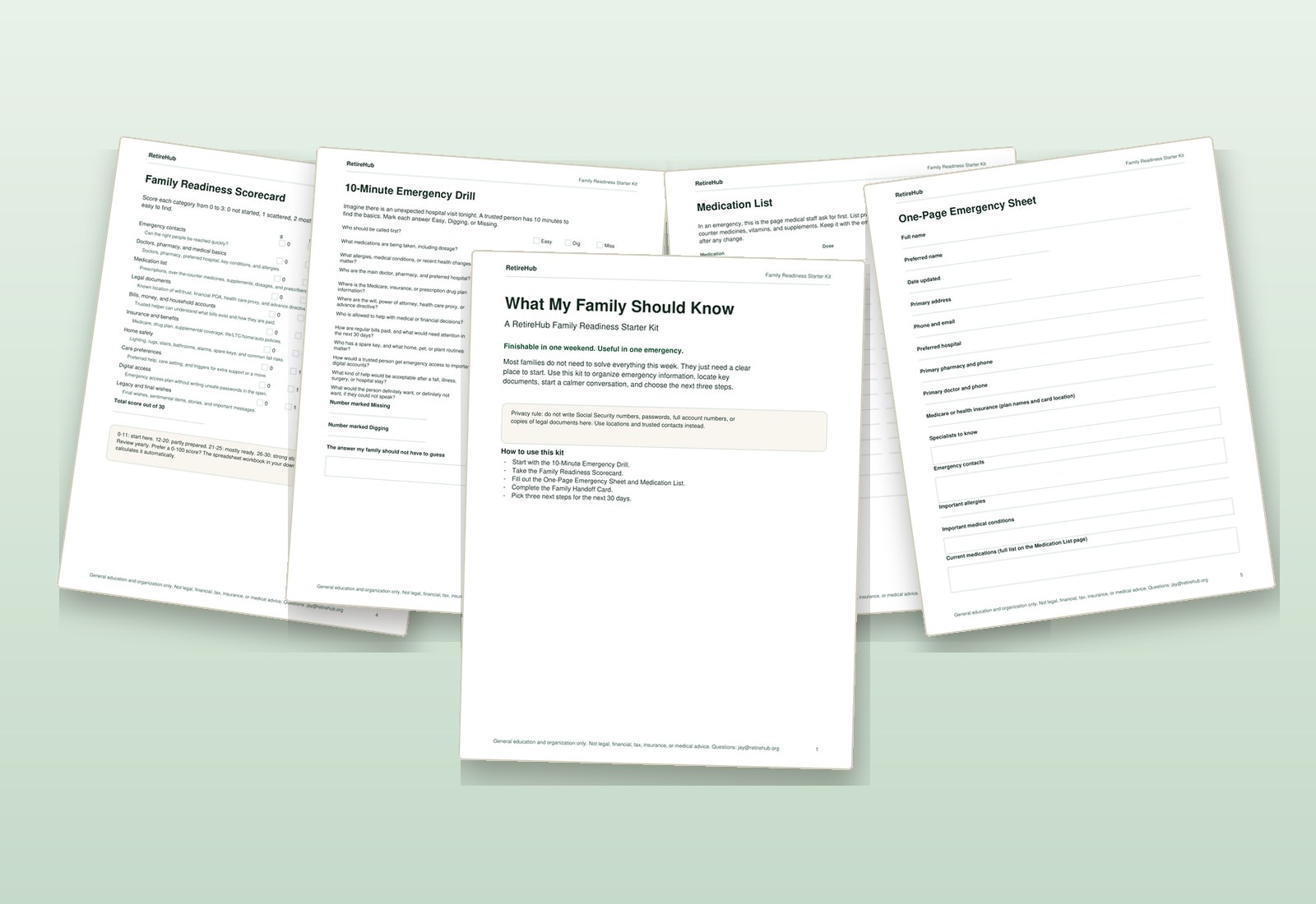 RetireHub Family Readiness Starter Kit