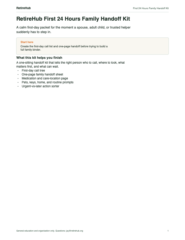 Preview of First 24 Hours Family Handoff Kit
