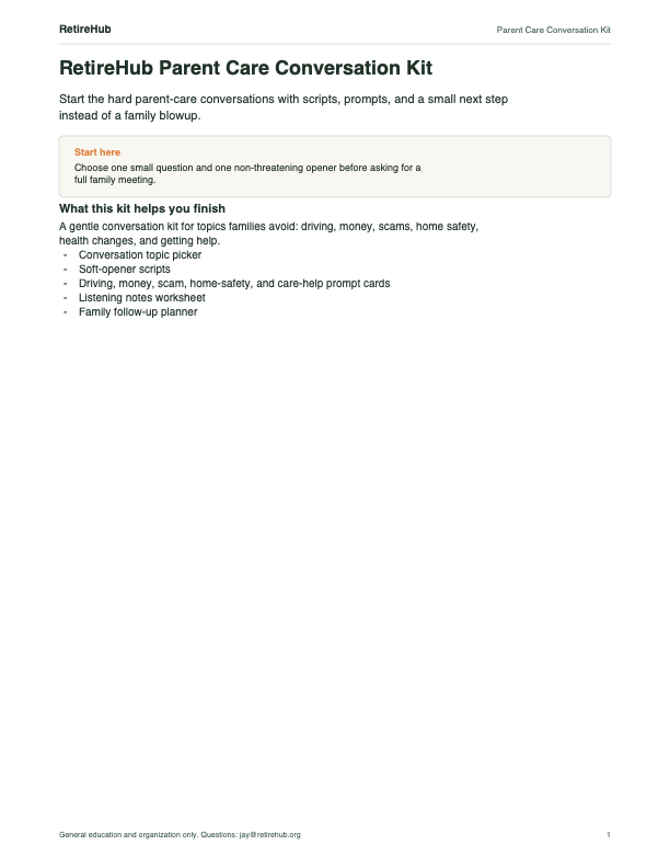 Preview of Parent Care Conversation Kit