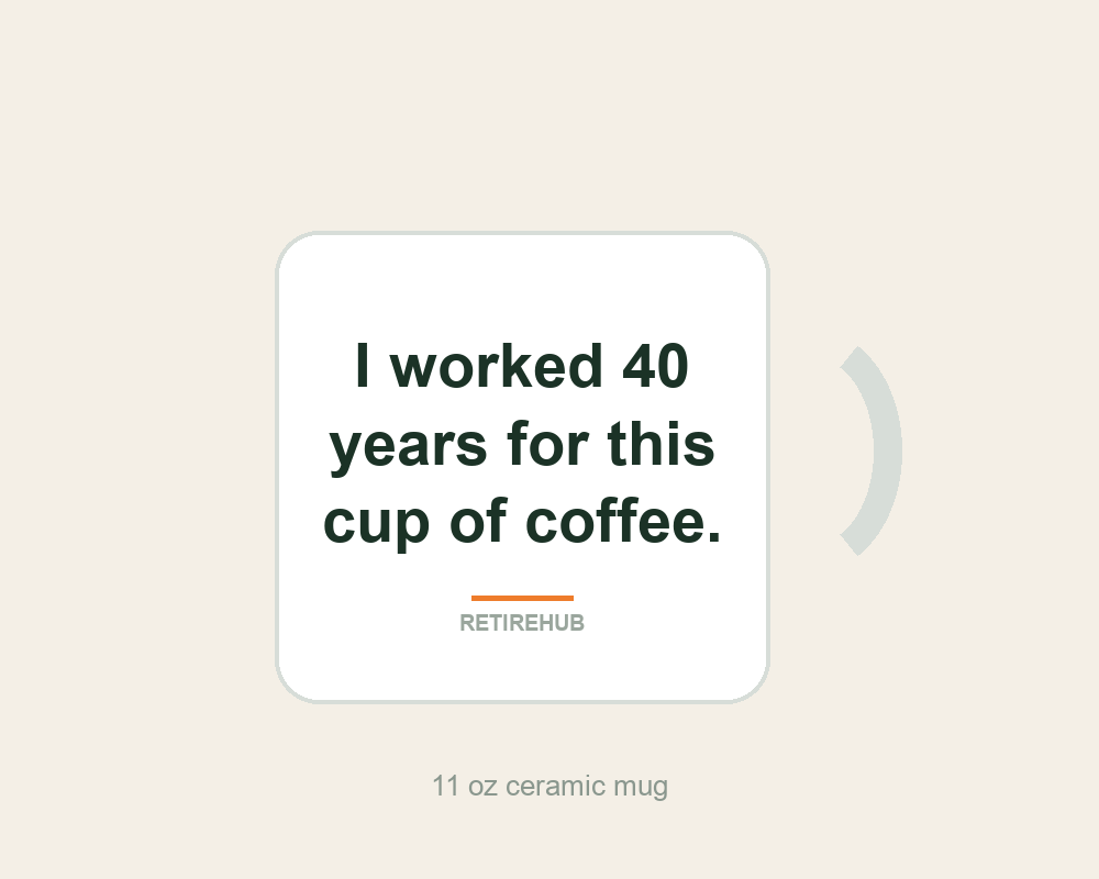Preview of the RetireHub “40 Years for This Coffee” Mug