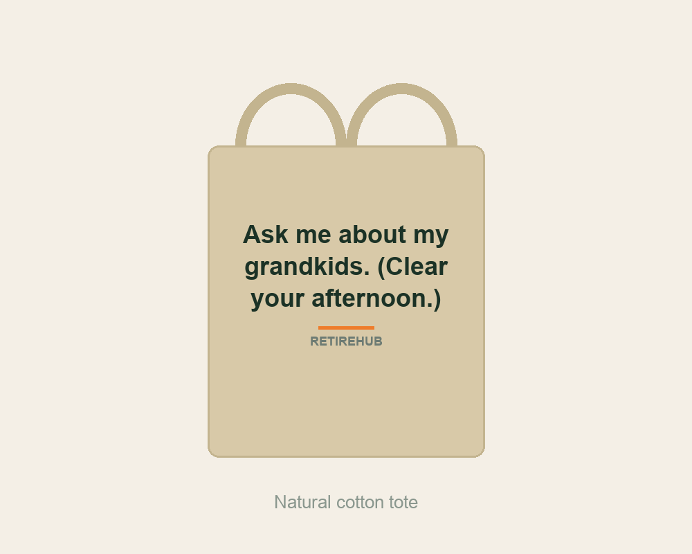 Preview of the RetireHub “Ask Me About My Grandkids” Tote